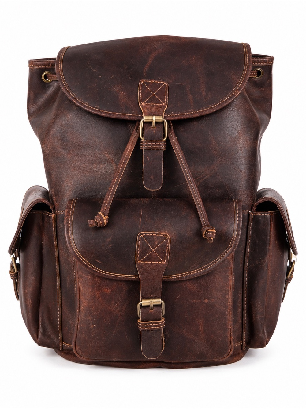 Leather Traveler Backpack - Brown